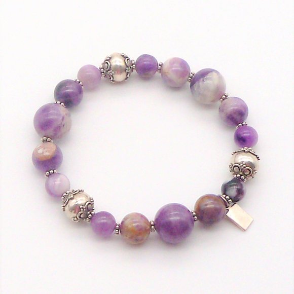 Amethyst and Sterling Silver Necklace and Bracelet - Picture 4 of 12